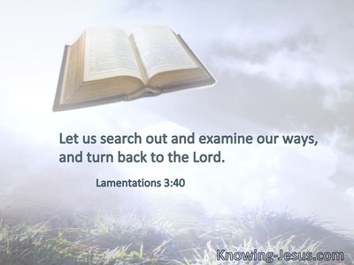 Let us search out and examine our ways, and turn back to the Lord.